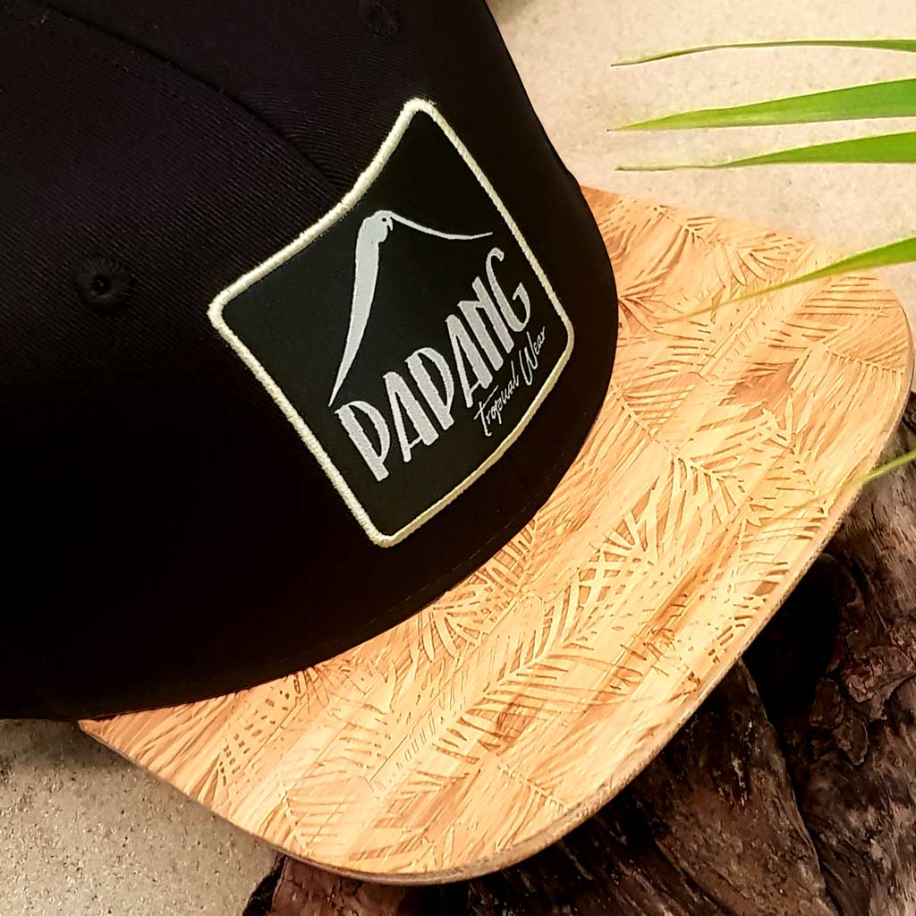 Casquette Black Papang Tropical Wear Visière en Bambou